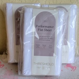 Threshold Twin Performance Flat Sheet in White